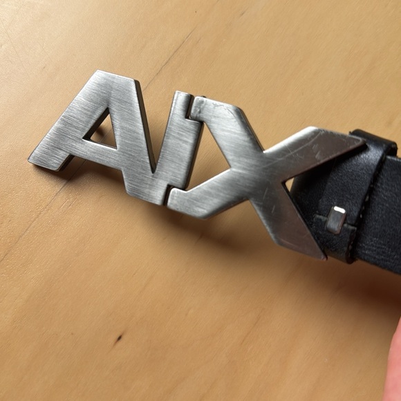 COPY - ARMANI EXCHANGE - Genuine Leather Black Belt Size 30 - Picture 5 of 7